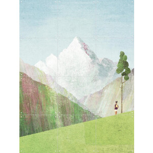 IXXI The Valley, Henry Rivers - 60 x 80 cm - Gratis ophangtool - Grote wanddecoratie en posters - Minimalistisch, Illustraties, Woonkamer, Slaapkamer