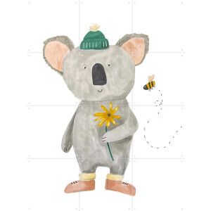IXXI Koala, Adams Arts - 60 x 80 cm - Gratis ophangtool - Grote wanddecoratie en posters - Fantasierijk, Illustraties, Speels, Aquarel, Babykamer