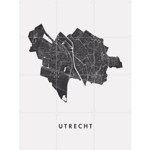 IXXI Utrecht City Map, Kunst in Kaart - 60 x 80 cm - Gratis ophangtool - Grote wanddecoratie en posters - Grafisch Ontwerp, Abstract, Minimalisme