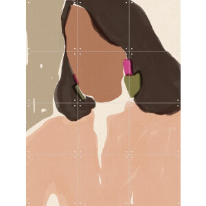 IXXI Bold Earrings, Sacrée Frangine - 60 x 80 cm - Gratis ophangtool - Grote wanddecoratie en posters - Illustraties, Minimalistisch, Slaapkamer
