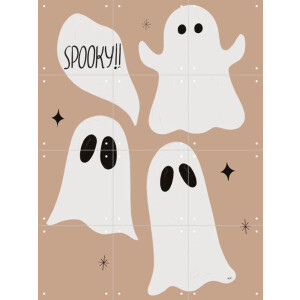 IXXI Spooky Ghosts, Menina Lisboa & Various - 60 x 80 cm - Gratis ophangtool - Grote wanddecoratie en posters Babykamer, Kinderkamer, Kinderen, Baby