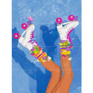 IXXI Skate like a girl, Raissa Oltmanns - 60 x 80 cm - Gratis ophangtool - Grote wanddecoratie en posters - Digitale Kunst, Grafisch Ontwerp