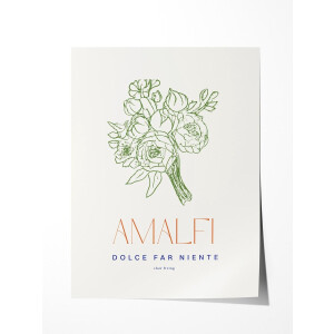 Amalfi Bloemenkunst Poster - Poster 60x90 cm - Sfeervolle Wanddecoratie voor Woonkamer & Slaapkamer - zonder lijst