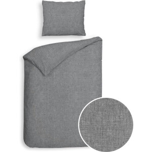 Heckett & Lane Franela - Flanel - Dekbedovertrek - Eenpersoons - 140x200/220 cm - Dark Grey