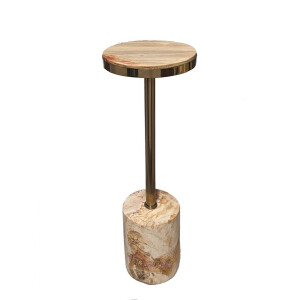 PTMD - Bijzettafel Mody - Beige - 21x21x64cm