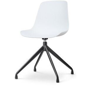 Nolon Nola-Pip Draaibare Eetkamerstoel Wit - Kunststof - Zwart Metalen Onderstel