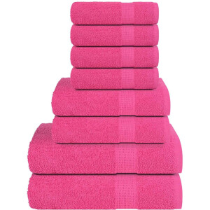 vidaXL - 8-delige - Handdoekenset - FROGN - 360 - g/m² - roze