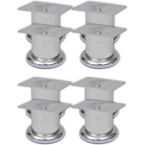 vidaXL - Bankpoten - 8 - st - rond - 60 - mm - chroomkleurig
