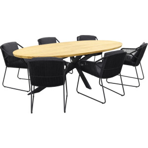 4 Seasons Outdoor Tuinset Accor Prado Teak-Anthracite 240 cm