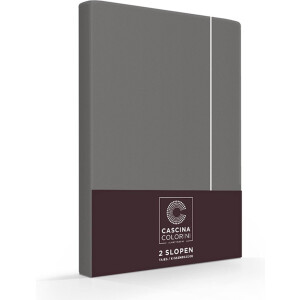 Premium Egyptisch percale katoen kussenslopen stripe antraciet/wit - 65x 65 - set van 2 - meest luxe katoensoort - hogere weefdichtheid en garenfijnheid - hotelsluiting