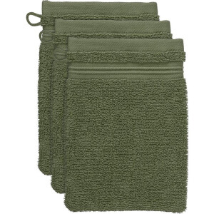 Beddinghouse Sheer set van 3 Washandjes - 16x22  cm - Olijfgroen