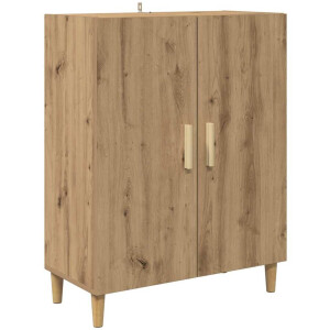 vidaXL - Dressoir - Artisan - Eiken - 70 - x - 34 - x - 90 - cm - Bewerkt - hout