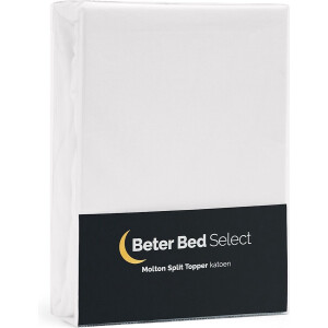 Beter Bed Select Molton Splittopper 200 x 200 cm - Matrasbeschermer - Matrashoes - 10 cm - Wit