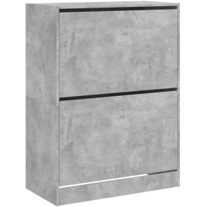vidaXL - Schoenenkast - met - 2 - klaplades - 80x42x108 - cm - betongrijs