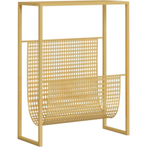 vidaXL - Tijdschriftenrek - 35x15x45 - cm - staal - goudkleurig