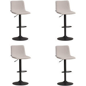 Bronx71® Scandinavische barkruk Eva draaibaar gerecyclede stof grijs 60-76 cm - Barkrukken set van 4 - barstoel