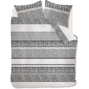 Riviera Maison Primrose Hill dekbedovertrek - Eenpersoons - 140x200/220 - Zwart