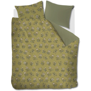 At Home by BeddingHouse Bygone dekbedovertrek - Tweepersoons - 200 x 200/220 cm - Olive Green