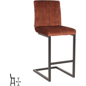 LABEL51 Milo Barkruk - Oranje - Velvet - Laag - Kruk -