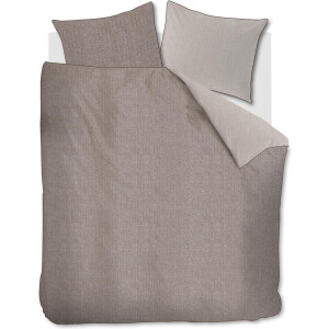 Rivièra Maison - Chevron Weave dekbedovertrek - Tweepersoons - 200x200/220 cm - Bruin