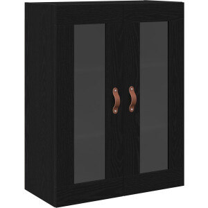 vidaXL - Wandkast - Zwart - Eiken - 69,5 - x - 34 - x - 90 - cm - Bewerkt - hout