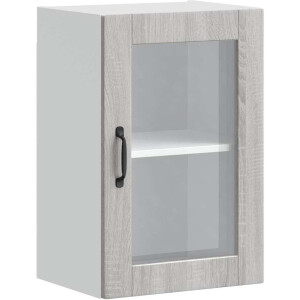 vidaXL - Keukenbovenkast - met - glazen - deur - Porto - grijs - sonoma - eiken