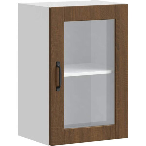 vidaXL - Keukenbovenkast - met - glazen - deur - Porto - bruin - eikenkleur