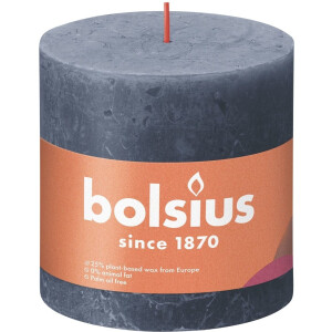 Bolsius Stompkaars Twilight Blue Ø100 mm - Hoogte 10 cm - Blauw/Grijs - 62 Branduren