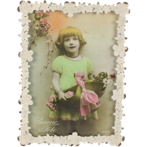 Meander - Fotolijst - Bloemen - antiek wit - 13 x 18