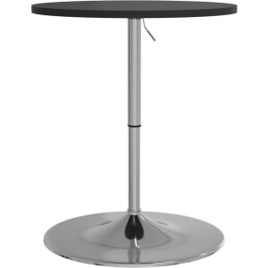 vidaXL - Bartafel - 60x60x90 - cm - bewerkt - hout - en - verchroomd - staal - zwart