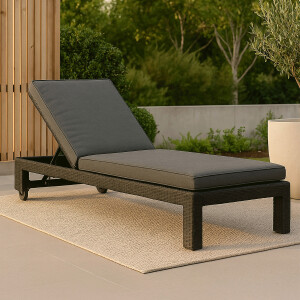 Nohr Ligbed 'Kha' Wicker, kleur Grijs/Zwart