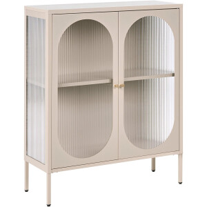 SARRE - Vitrinekast - Beige - Staal