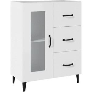 vidaXL - Dressoir - 69,5x34x90 - cm - bewerkt - hout - wit