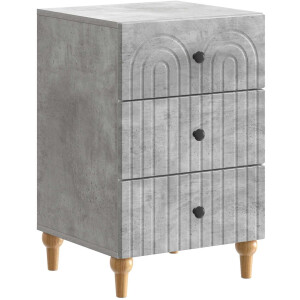 vidaXL - Nachtkastje - Betongrijs - 43x - 41 - x - 66,5 - cm - Bewerkt - hout