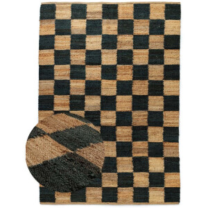 Jute vloerkleed - Patch naturel/groen 200x300 cm