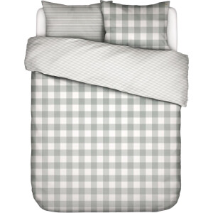 Essenza Chess Dekbedovertrek Dusty green - Lits-Jumeaux XL – 260x200/220 cm