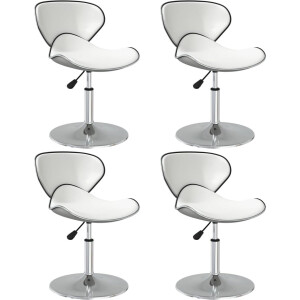 vidaXL - Eetkamerstoelen - 4 - st - kunstleer - wit