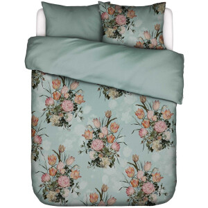 Essenza Tulip Bloom Dekbedovertrek Surf green - Lits-Jumeaux XL – 260x200/220 cm