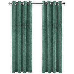 LW collection - gordijnen - kant en klaar - verduisterend - groen velvet - fluweel - 140x270cm