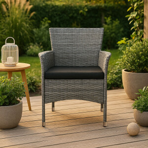 Nohr Tuinstoel 'Tawan' Wicker, kleur Grijs