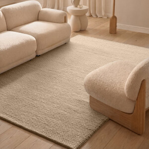 Vloerkleed Diana Rechthoekig - Lichtbeige 170x120cm - Wol - Dekbed-Discounter.nl