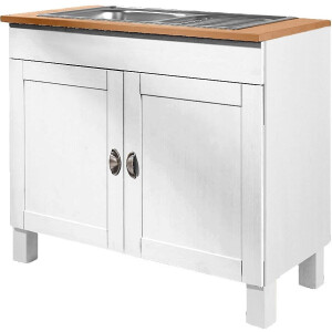 Home affaire Gootsteenkast Oslo 100 cm breed, in 2 diepten, inclusief inbouwspoelbak van edelstaal