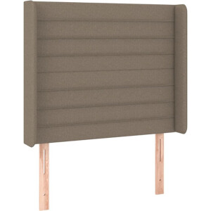 vidaXL - Hoofdbord - met - randen - 83x16x118/128 - cm - stof - taupe