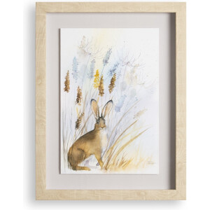 Laura Ashley Country Hare Poster in Lijst - Dieren - 40x30cm - Bruin