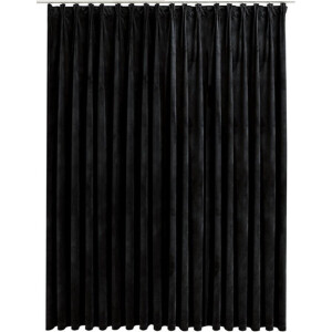 vidaXL - Gordijn - verduisterend - met - haken - 290x245 - cm - fluweel - zwart