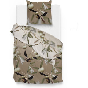 Zo! Home Dekbedovertrek Mylie  Taupe  Katoensatijn B 140 x L 200 cm/B 140 x L 220 cm  Eenpersoons