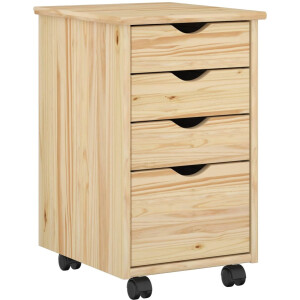 vidaXL - Rollende - kast - met - wiel - Bruin - 34 - x - 39 - x - 56 - cm - Massief - grenenhout