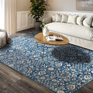 Vloerkleed Ernest Rechthoekig - Blauw Crème 170x120cm - Polypropyleen - Dekbed-Discounter.nl