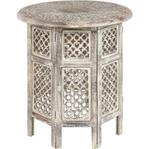 BELIANI SANTRA - Bijzettafel - Lichtbruin - Mangohout