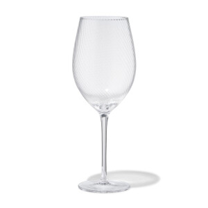 HEMA HEMA Rode Wijnglas 610ml Bergen Glas Twist Reliëf (transparant)